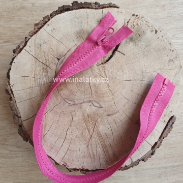 Zip kostěný dělitelný 40cm růžová